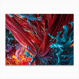 Surrealistic Exploration Of Chaos Of Beauty Dynamic Swirls Contrasting Turmoil With Ethereal Form Canvas Print