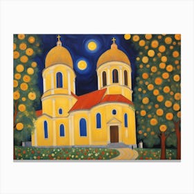 Gustav Klimt Church At Night Canvas Print