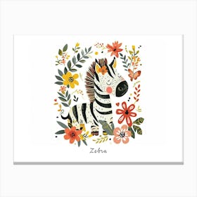 Little Floral Zebra 2 Poster Canvas Print
