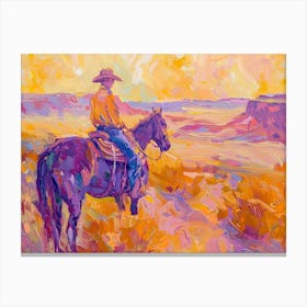 Cowboy Painting Chihuahuan Desert 1 Canvas Print