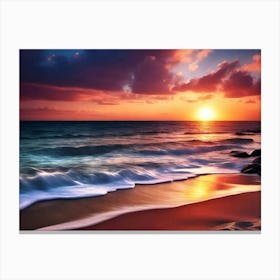 Sunset On The Beach 950 Canvas Print