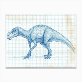 Parasaurolophus Dinosaur Skeleton Blueprint 2 Canvas Print