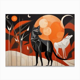 Wolf In The Moonlight 6 Canvas Print