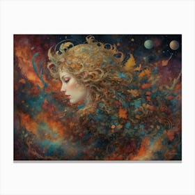 Woman In Space Canvas Print