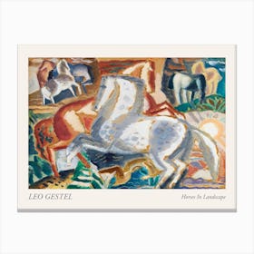 Horses In Landscape, Leo Gestel Poster Canvas Print