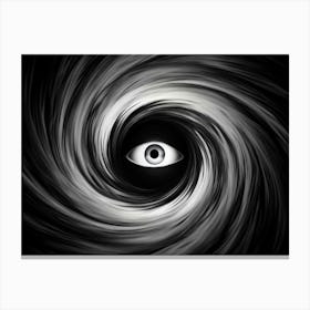 Black And White Eye In A Vortex Canvas Print