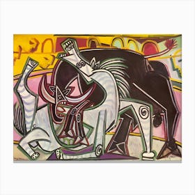 Pablo Picasso Bull And The Horse Canvas Print