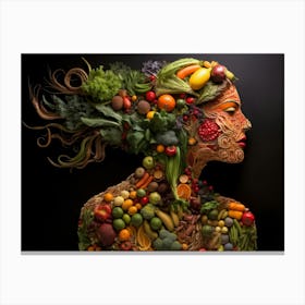 Woman Made Of Vegetables Canvas Print