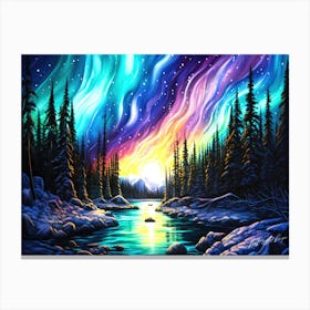 Winter Solstice - Aurora Borealis Canvas Print