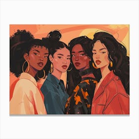 Portrait Of African American Women Canvas Print