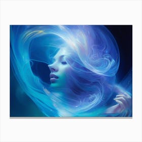 Woman With Blue Hair 1 Canvas Print