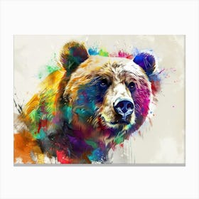 Colorful Bear Painting Canvas Print