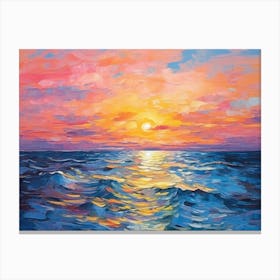 Sunset Over The Ocean 10 Canvas Print