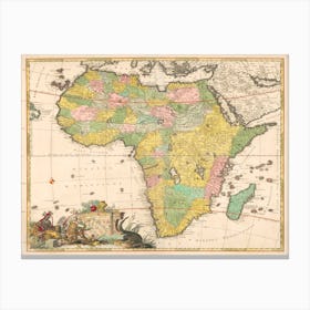 Kaart Van Afrika Canvas Print