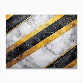 Gold And Black Marble Background Canvas Print