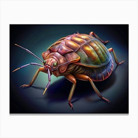 Close Up Of A Brown And Green Bug Canvas Print