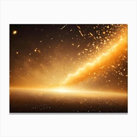 Abstract Image Of A Fiery Explosion In Space, With Golden Particles And Debris Flying Outward Canvas Print