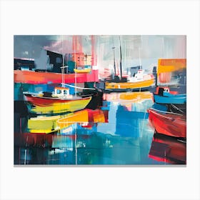 Boats In Harbour Canvas Print