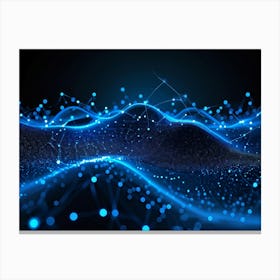 Abstract Digital Art Representing A Futuristic Ai Connection Network Datum Streams Intertwining In 2 1 Canvas Print