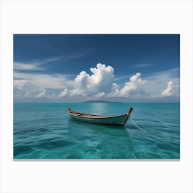 Boat In The Ocean Canvas Print