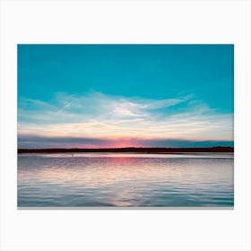 Sunset At The Lake - Photography Canvas Print