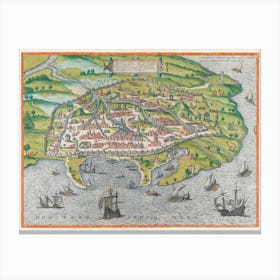 Map Of Alexandria (1575) Canvas Print