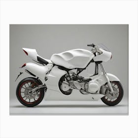 White Motorcycle Canvas Print