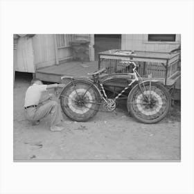 Untitled Photo, Possibly Related To Boy Decorating Bicycle For Entering Contest For Best Decorated Bicycle, National Ri Canvas Print