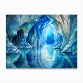 A Mystical Depiction Of The Marble Caves In Chile (1) Canvas Print