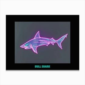 Neon Purple Bull Shark 3 Poster Canvas Print