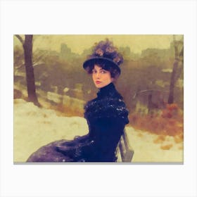 Lady In Winter Canvas Print