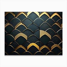 Golden Lines On A Dark Background 1 Canvas Print