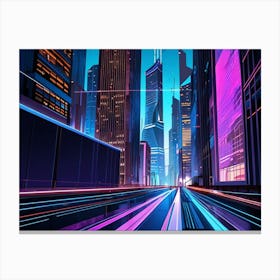 Neon City 3 Canvas Print