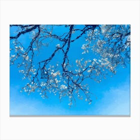 Flower Tree Branches, Oil Painting Canvas Print