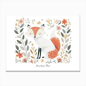 Little Floral Arctic Fox 1 Poster Canvas Print