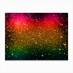Red Green Black Shining Star Background Canvas Print