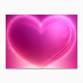 A Glowing Pink Heart Vibrant Horizontal Composition 40 Canvas Print