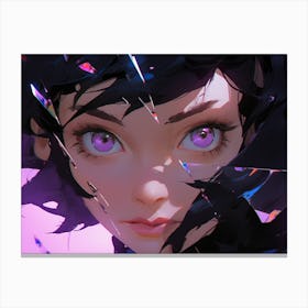 Girl With Purple Eyes Canvas Print