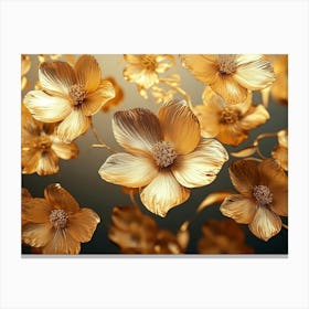 Gold Flowers 21 Canvas Print