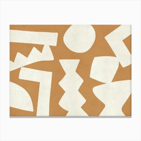 Bohemian Graphic Pattern Monochromatic - Warm Sand Orange Canvas Print