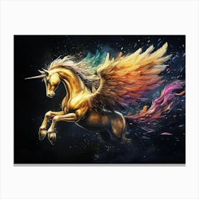 Pegasus Animal Abstract Stallion 5 Canvas Print