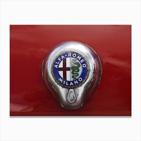 Alfa Romeo Badge Red Canvas Print