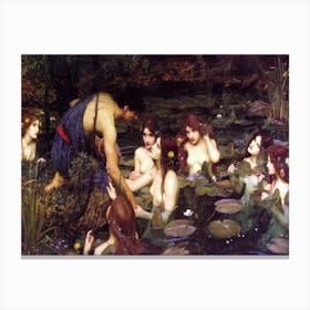 Hylas And The Nymphs, John William Waterhouse Canvas Print