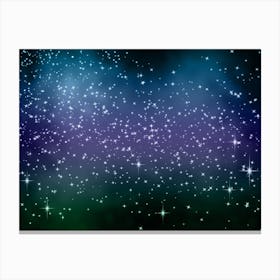 Green, Purple, Blue Shining Star Background Canvas Print