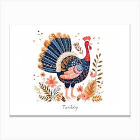 Little Floral Turkey 2 Poster Canvas Print