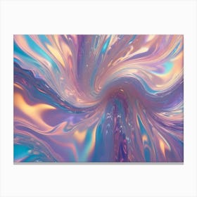 Abstract Image With Swirling And Iridescent Colors, Creating A Flowing And Fluid Effect Canvas Print