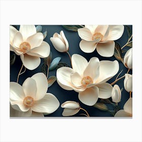 Abstract Background Of 3d Magnolia Flowers 2 Canvas Print