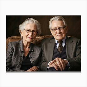 Couple Sitting On Couch Canvas Print