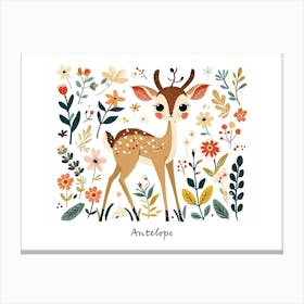 Little Floral Antelope 3 Poster Canvas Print