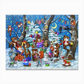 Christmas In The Woods Canvas Print